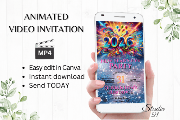 Animated New Year's Eve Party Invitation