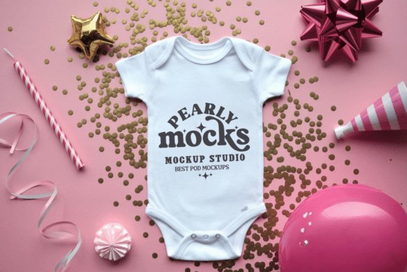Baby Onesie Bodysuit Mockup 11