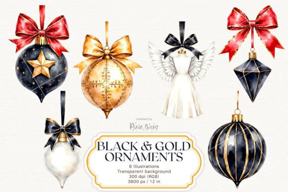 Black and Gold Christmas Tree Ornaments: A Fusion of Elegance and Festivity