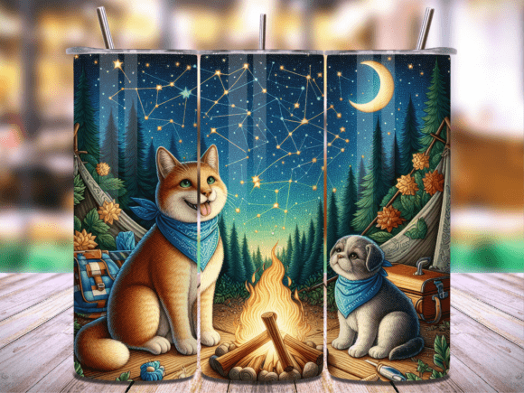 Camping Dogs Tumbler Wrap PNG Vol.11: A Must-Have for Custom Tumbler Designs