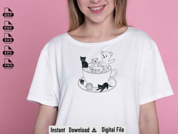 Coffee Silhouette SVG, Cricut Cut Files