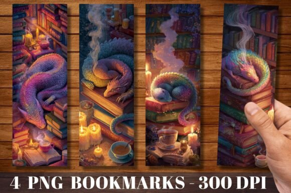 Cozy Sleeping Rainbow Dragon Bookmark: A Creative and Practical Digital Asset