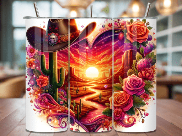 Desert Sunset Cowboy Hat Cactus Tumbler: A Unique Design for Every Occasion