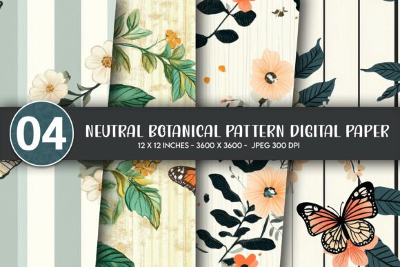 Exploring the Versatility of Neutral Botanical Pattern Digital Paper