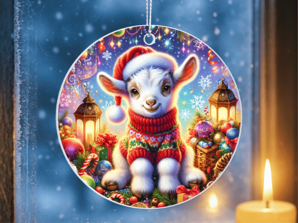 Festive Baby Goat Xmas Sweater Ornament: A Unique Holiday Design for Creative Uses