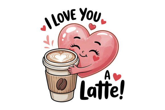 I Love You a Latte Valentine's PNG