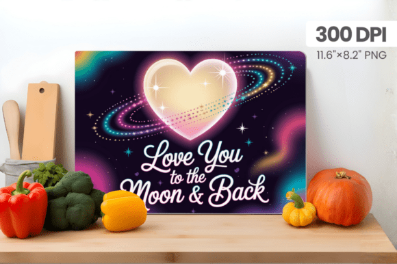 Love You to the Moon Back Cutting Board