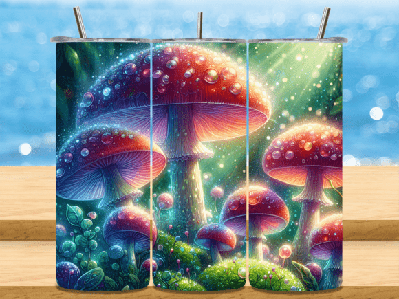 Magic Mushroom Forest with Tumbler Wrap: A Unique Design for Custom Creations