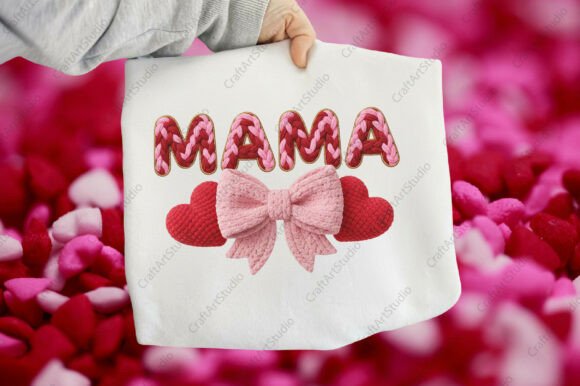 Mama Valentine s Day Crochet PNG for Creative Projects