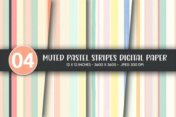 Muted Pastel Stripes Digital Paper