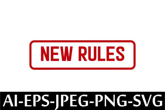 NEW RULES Rubber Stamp Design Vector