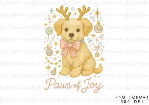 Pastel Christmas Dog Paws Joy PNG: A Versatile Digital Art Asset