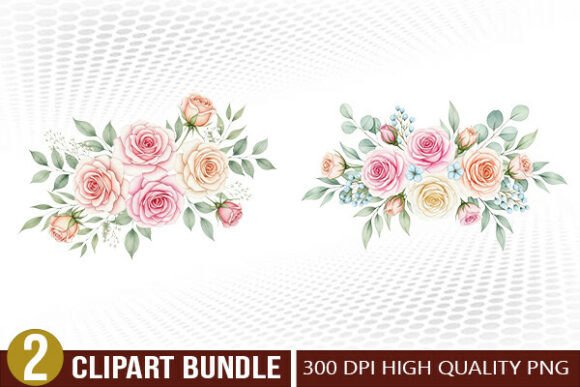 Rose Arrangement PNG Clipart Bundle