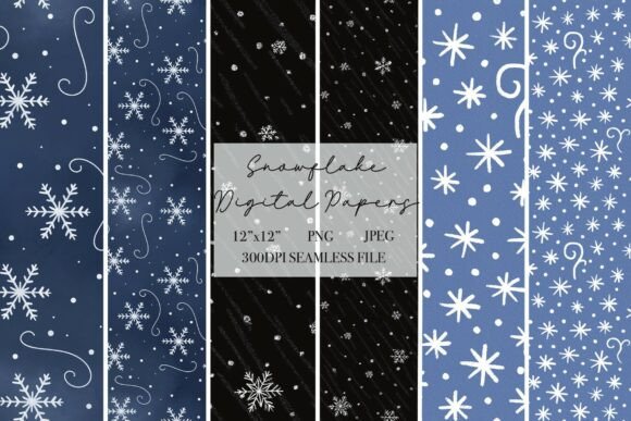 Snowflakes Seamless Patterns for Creative Projects