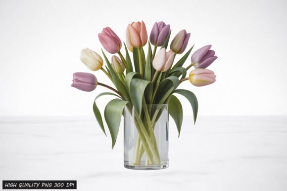 Tulip Flower Vase Clipart PNG Design for Creative Workflow Integration