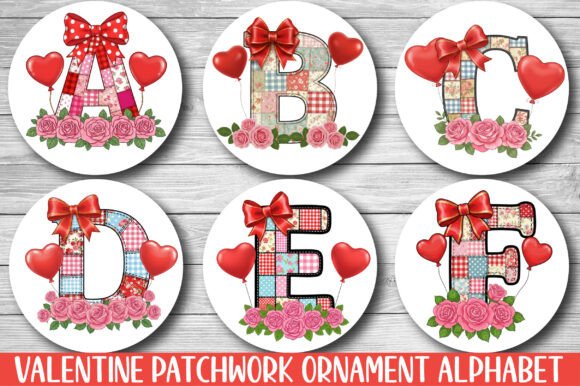 Valentine Patchwork Ornament Alphabet