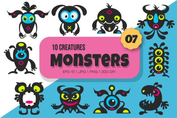 Whimsical Monsters Pack 07. Tshirt, PNG. – A Creative Tool for Every Project