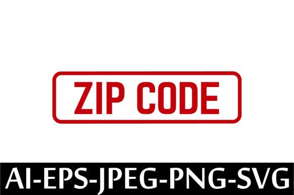 ZIP CODE Rubber Stamp Design Vector